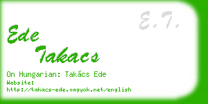ede takacs business card